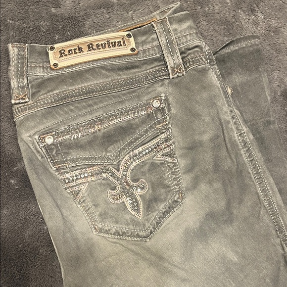 Rock Revival Denim - Boris Rock Revival Antiqued Grey Crop Jeans